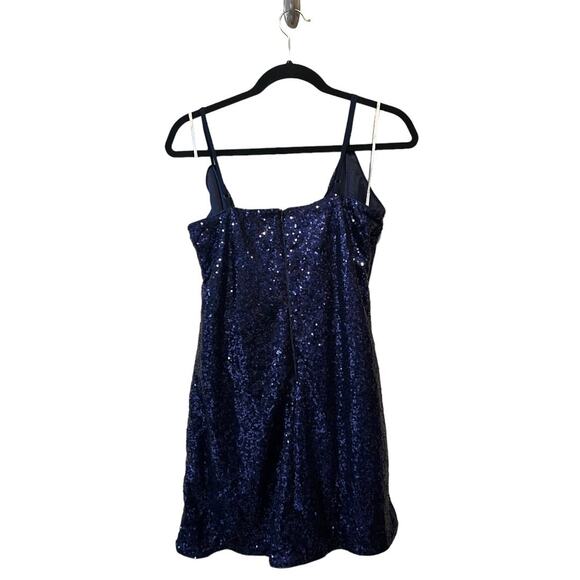 Lulu's NWT Curve Moment Navy Blue Sequin Bodycon Mini Dress sz XL - Picture 3 of 14